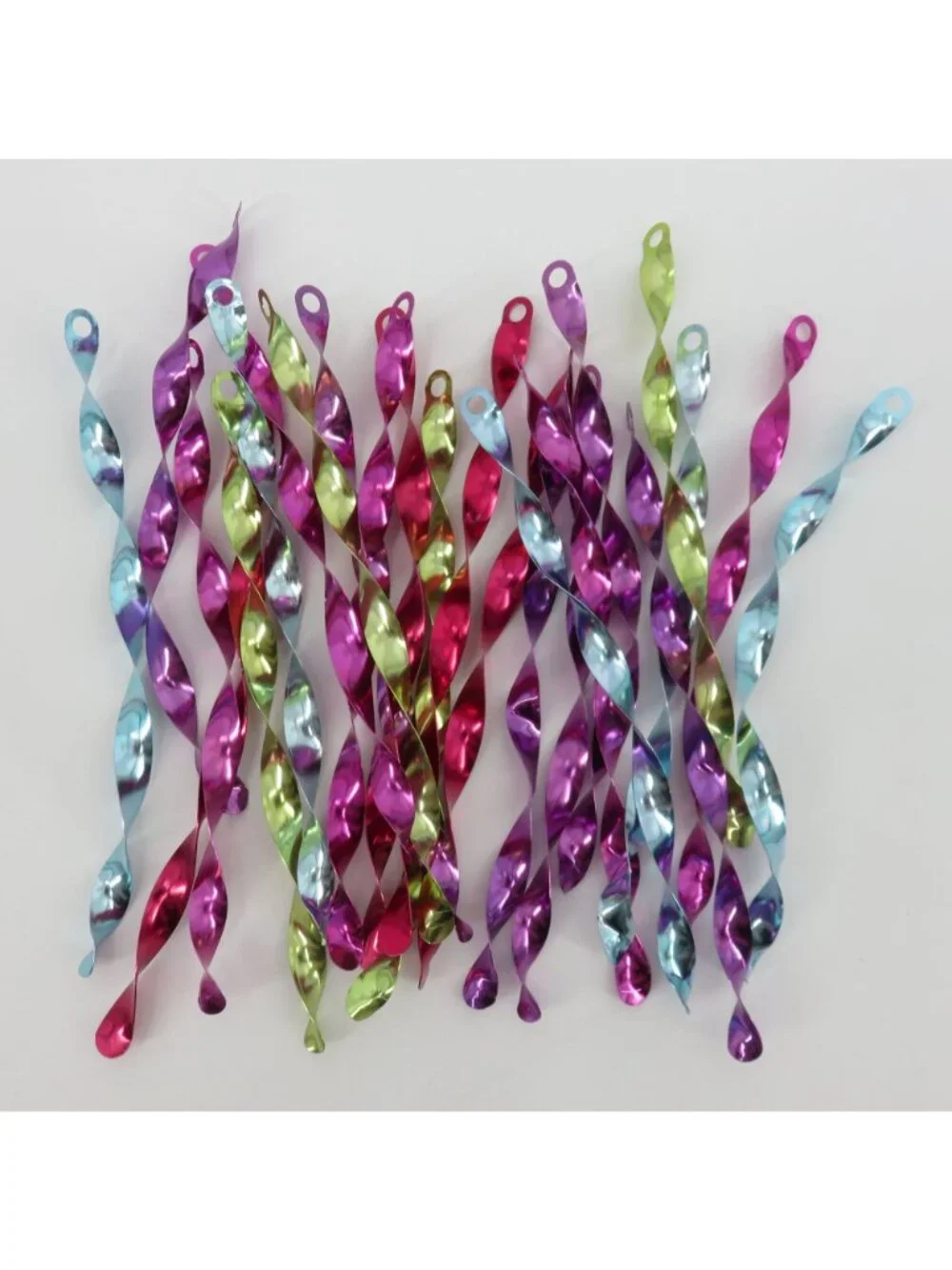 VTG 24 Pink Purple Blue Green Aluminum Icicle Twist Christmas Ornaments Retro